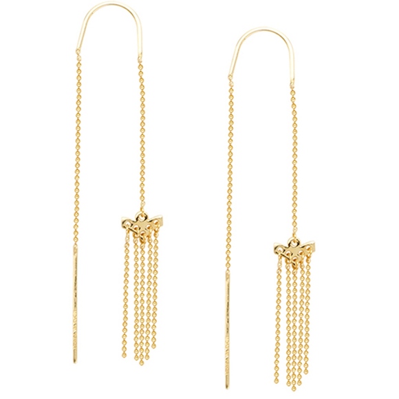 14k Beade Threader Earrings